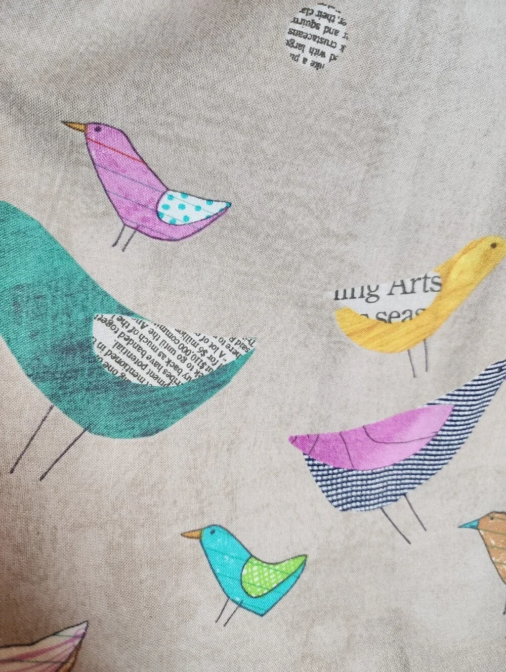 Modcloth Bea And Dot Bird Print Skirt 100% Cotton Women's Size 2X